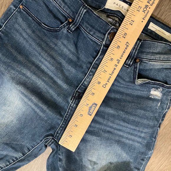 Pacsun High Rise Ankle Jegging Jeans Womens Size 27L Blue Denim Distressed - Picture 6 of 7